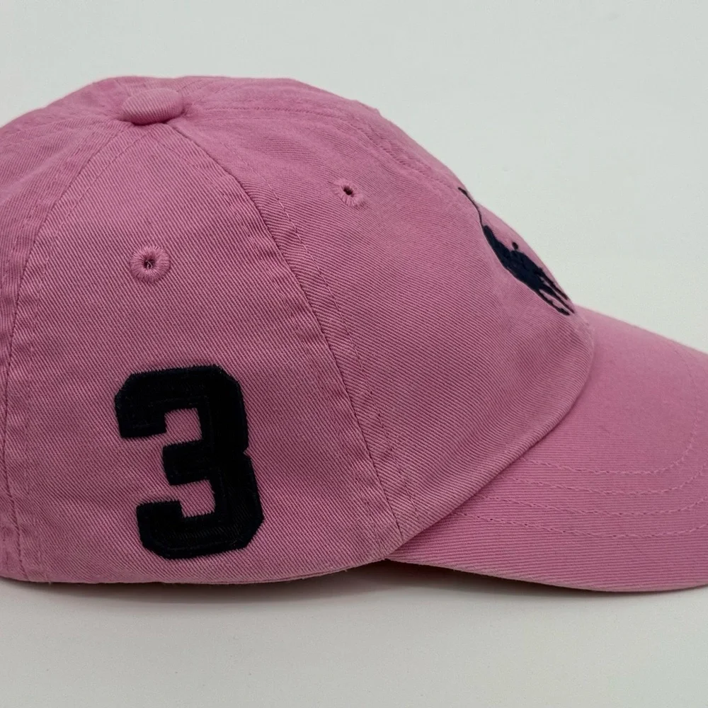 Polo Ralph Lauren Big Blue Pony #3 Pink Toddler Cap w/ Elastic Back Strap 9-24 M